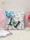 Soft Jute Butterfly Abstract Print Throw Pillow/Cushion Covers 16x16 inch Set of 5 - Multicolor