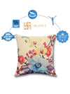 Soft Jute Floral Print Throw Pillow/Cushion Covers 16x16 inch, Set of 5 - Multicolor