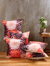 Soft Jute Floral Print Throw Pillow/Cushion Covers 40cm x 40cm Set of 5 - Multicolor