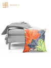 Maple Leaves Printed Floral 5 Piece Polyester Cushion Cover Set - 16" x 16", Multicolour