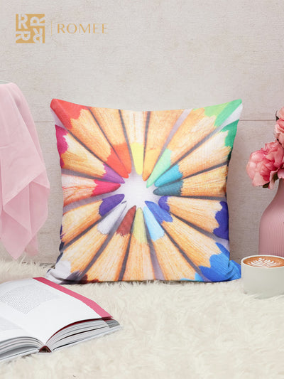 Soft Jute Abstract Print Throw Pillow/Cushion Covers 40cm x 40cm Set of 5 - Multicolor