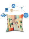 Pencil Print Geometric 5 Piece Polyester Cushion Cover Set - 16" x 16", Multicolour