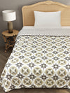 Beige & Grey Cotton Double Bed Dohar