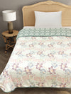 Off White & Teal Cotton Double Bed Dohar