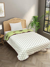 Green & White Cotton Double Bed Dohar