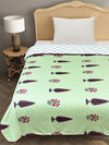 Green & White Cotton Double Bed Dohar