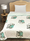 White & Green Cotton Double Bed Dohar