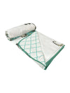 White & Green Cotton Double Bed Dohar