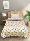 White & Green Cotton Double Bed Dohar