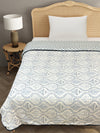 Blue & White Cotton Double Bed Dohar