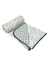 Blue & White Cotton Double Bed Dohar