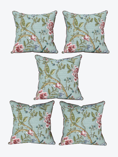 Multicolor Set of 1 Runner, 6 Placemats, 6 Napkins Floral Patterned Cotton Square Table Linen Set