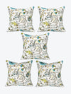 Multicolor Set of 1 Runner, 6 Placemats, 6 Napkins Floral Patterned Cotton Square Table Linen Set