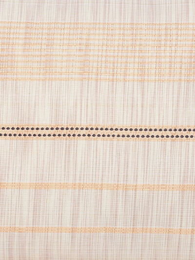 Beige Set of 2 Striped Patterned Polycotton Square Cushion Covers