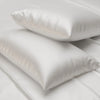 White Set of 2 Solid Patterned Pillow Covers