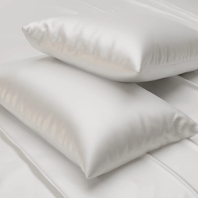 White Set of 2 Solid Patterned Pillow Covers