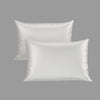 White Set of 2 Solid Patterned Pillow Covers