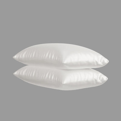 White Set of 2 Solid Patterned Pillow Covers