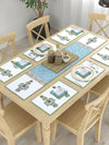 Multicolor Set of 1 Runner, 6 Placemats, 6 Napkins Floral Patterned Cotton Square Table Linen Set