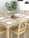 Multicolor Set of 1 Runner, 6 Placemats, 6 Napkins Floral Patterned Cotton Square Table Linen Set