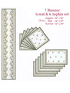 Multicolor Set of 1 Runner, 6 Placemats, 6 Napkins Floral Patterned Cotton Square Table Linen Set