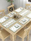 Multicolor Set of 1 Runner, 6 Placemats, 6 Napkins Floral Patterned Cotton Square Table Linen Set