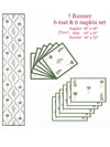 Multicolor Set of 1 Runner, 6 Placemats, 6 Napkins Floral Patterned Cotton Square Table Linen Set