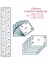 Multicolor Set of 1 Runner, 6 Placemats, 6 Napkins Floral Patterned Cotton Square Table Linen Set