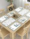 Multicolor Set of 1 Runner, 6 Placemats, 6 Napkins Floral Patterned Cotton Square Table Linen Set