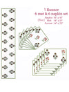 Multicolor Set of 1 Runner, 6 Placemats, 6 Napkins Floral Patterned Cotton Square Table Linen Set