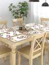 Multicolor Set of 1 Runner, 6 Placemats, 6 Napkins Floral Patterned Cotton Square Table Linen Set
