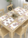 Multicolor Set of 1 Runner, 6 Placemats, 6 Napkins Floral Patterned Cotton Square Table Linen Set