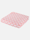 Set of 3 Pink & White Solid Microfiber Towels