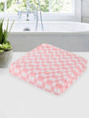 Set of 3 Pink & White Solid Microfiber Towels