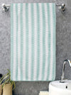 Set of 3 Green & White Solid Microfiber Towels