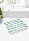 Set of 3 Green & White Solid Microfiber Towels