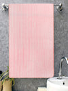 Set of 3 Pink & White Solid Microfiber Towels