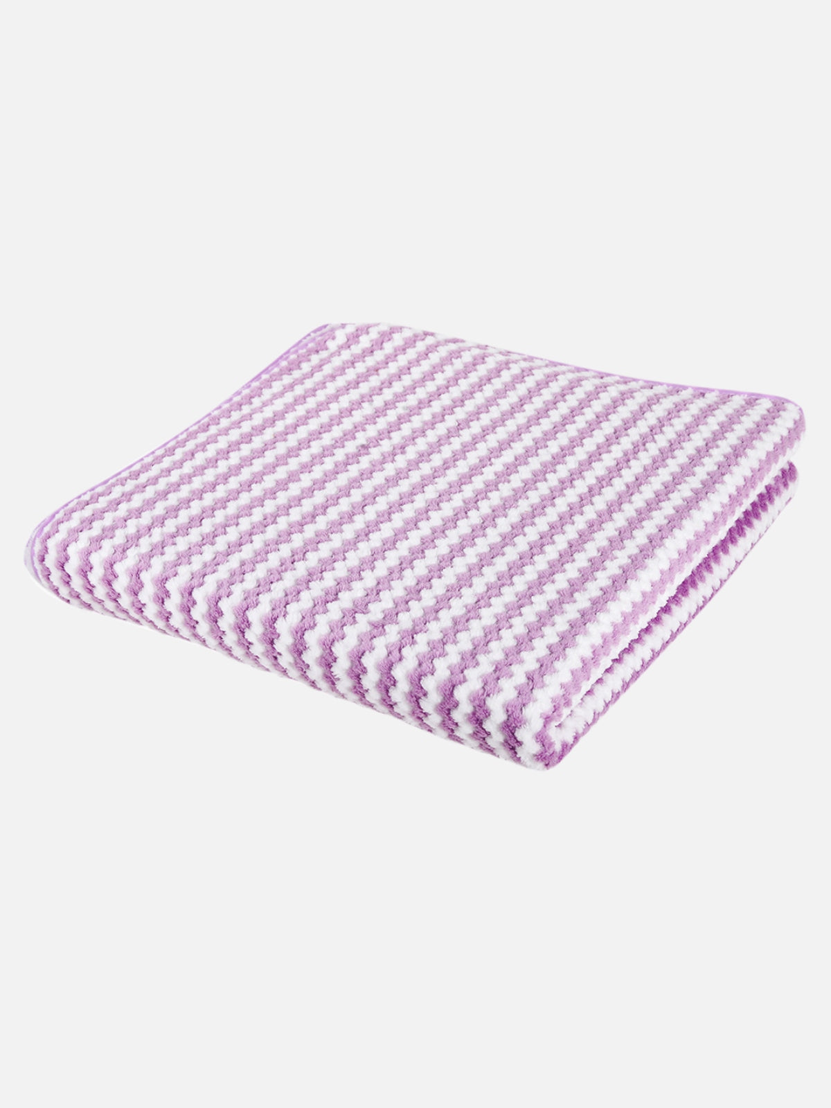 Set of 3 Lavender & White Solid Microfiber Towels