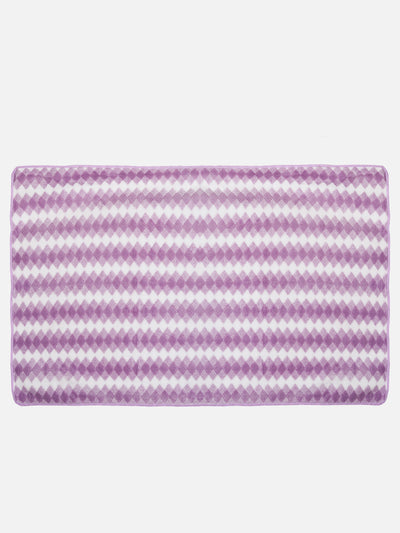 Set of 3 Lavender & White Solid Microfiber Towels