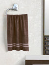 Set of 1 Coffee Brown Solid Cotton Towels