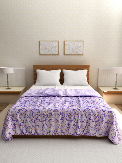Purple Abstract Printed 200 GSM Reversible Double Bed AC Comforter