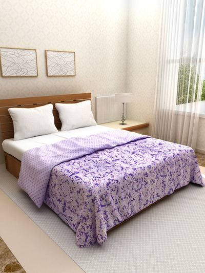 Purple Abstract Printed 200 GSM Reversible Double Bed AC Comforter