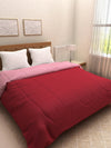 Solid 200 GSM Reversible AC Comforter for Double Bed - Maroon & Pink