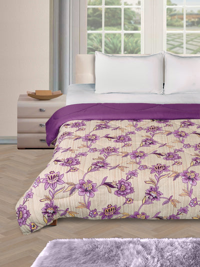 Beige & Purple AC Room 200 GSM Comforter