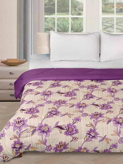 Beige & Purple AC Room 200 GSM Comforter