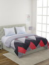 Grey & Red Geometric Patterned 200 GSM Reversible AC Comforter