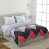 Grey & Red Geometric Patterned 200 GSM Reversible AC Comforter