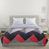 Grey & Red Geometric Patterned 200 GSM Reversible AC Comforter