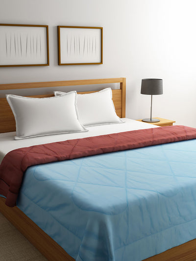 Sky Blue & Brown AC Room 150 GSM Comforter