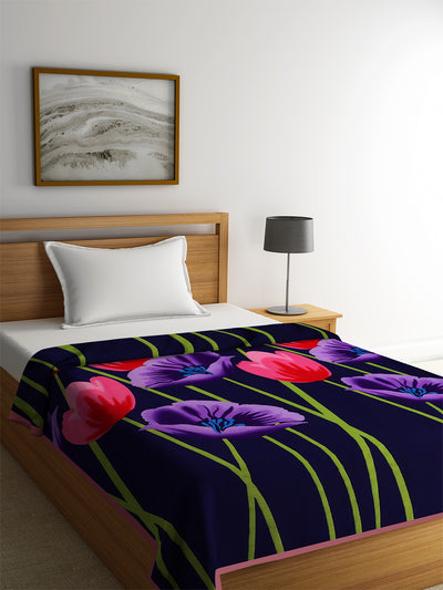 Navy Blue Cotton Double Bed Dohar